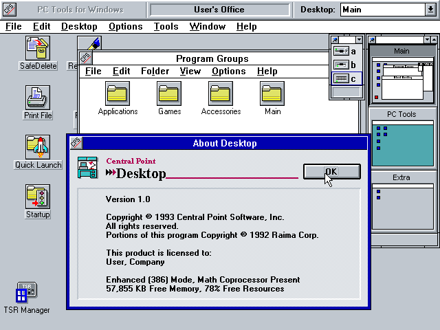 PC Tools for Windows 1.0 - Desktop